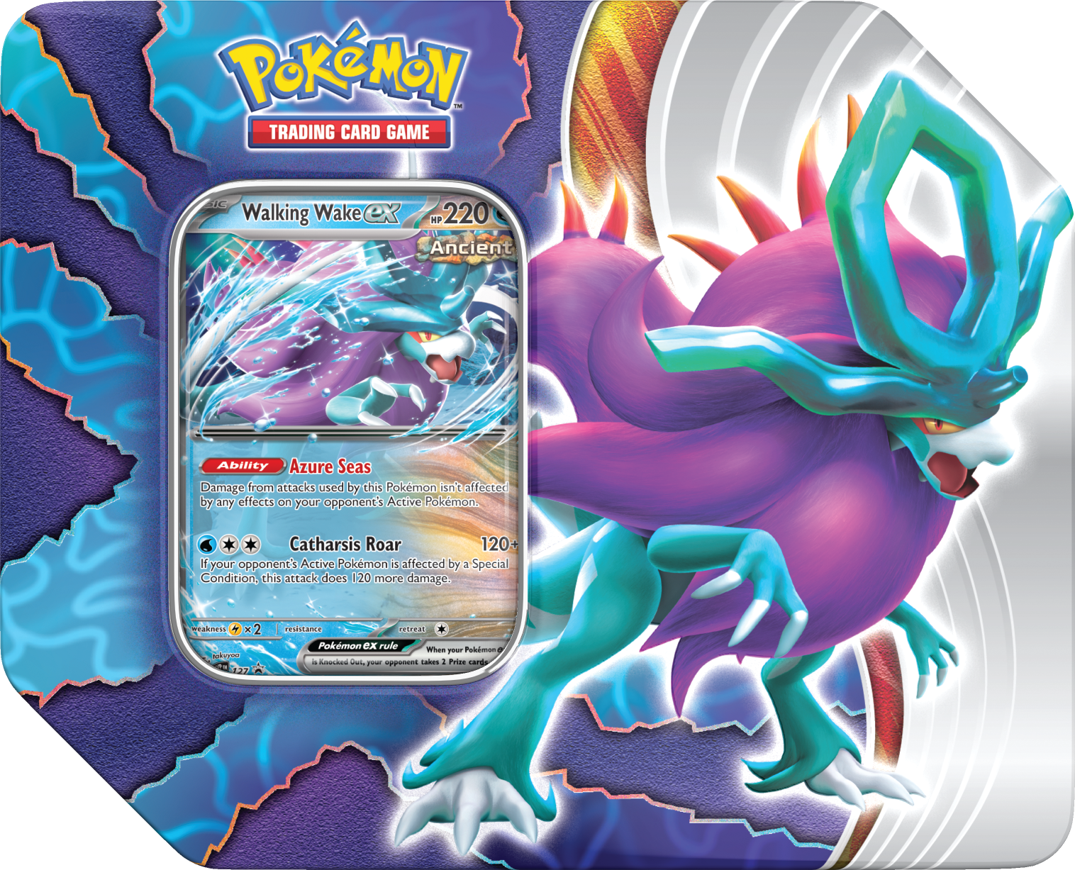 Pokemon TCG Scarlet & Violet: Paradox Rift - Clash Tin Iron Leaves o Walking Wake En Ingles Surtido