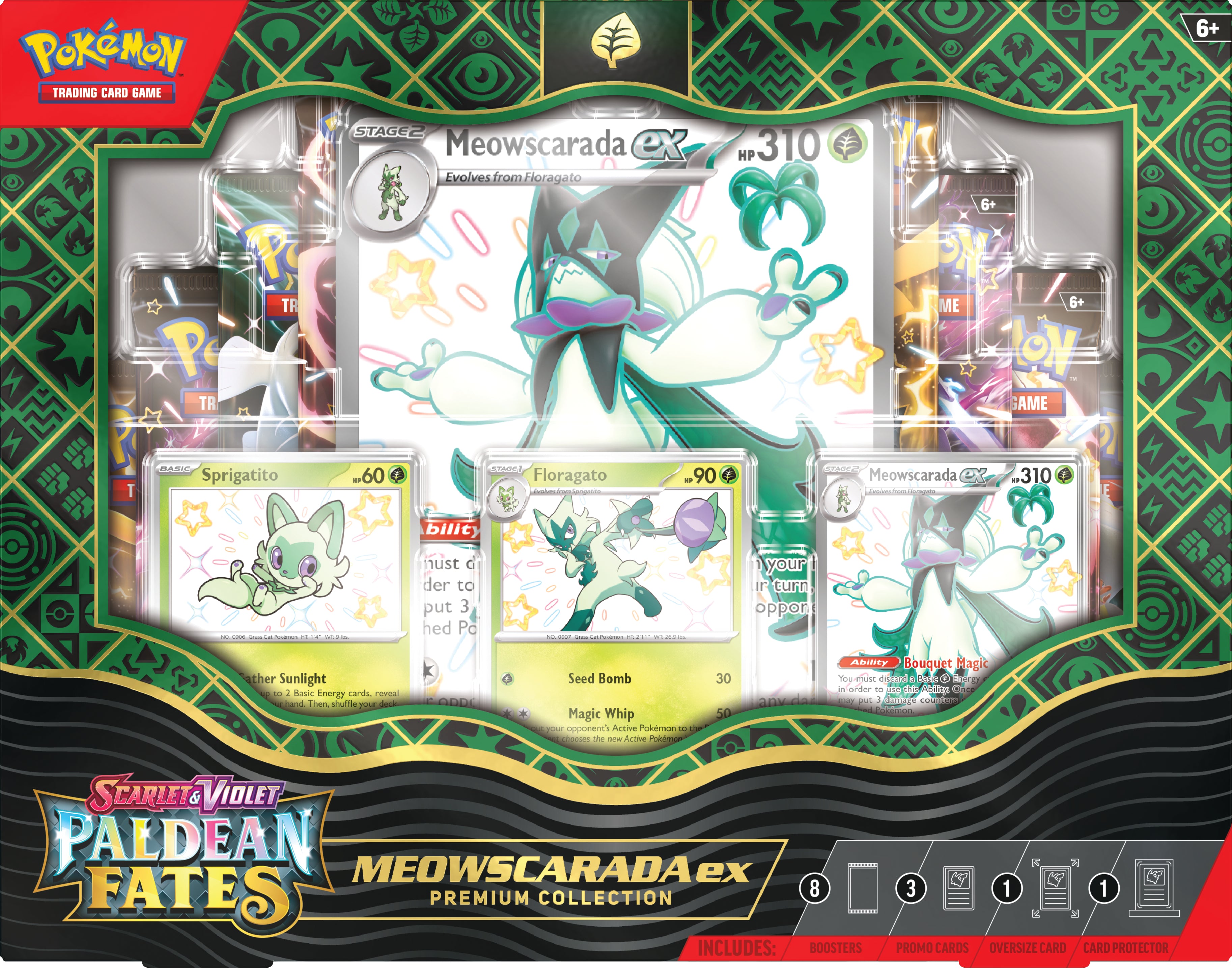 Pokemon TCG: Scarlet & Violet: Paldean Fates - Meowscarada Ex Premium Collection En Ingles