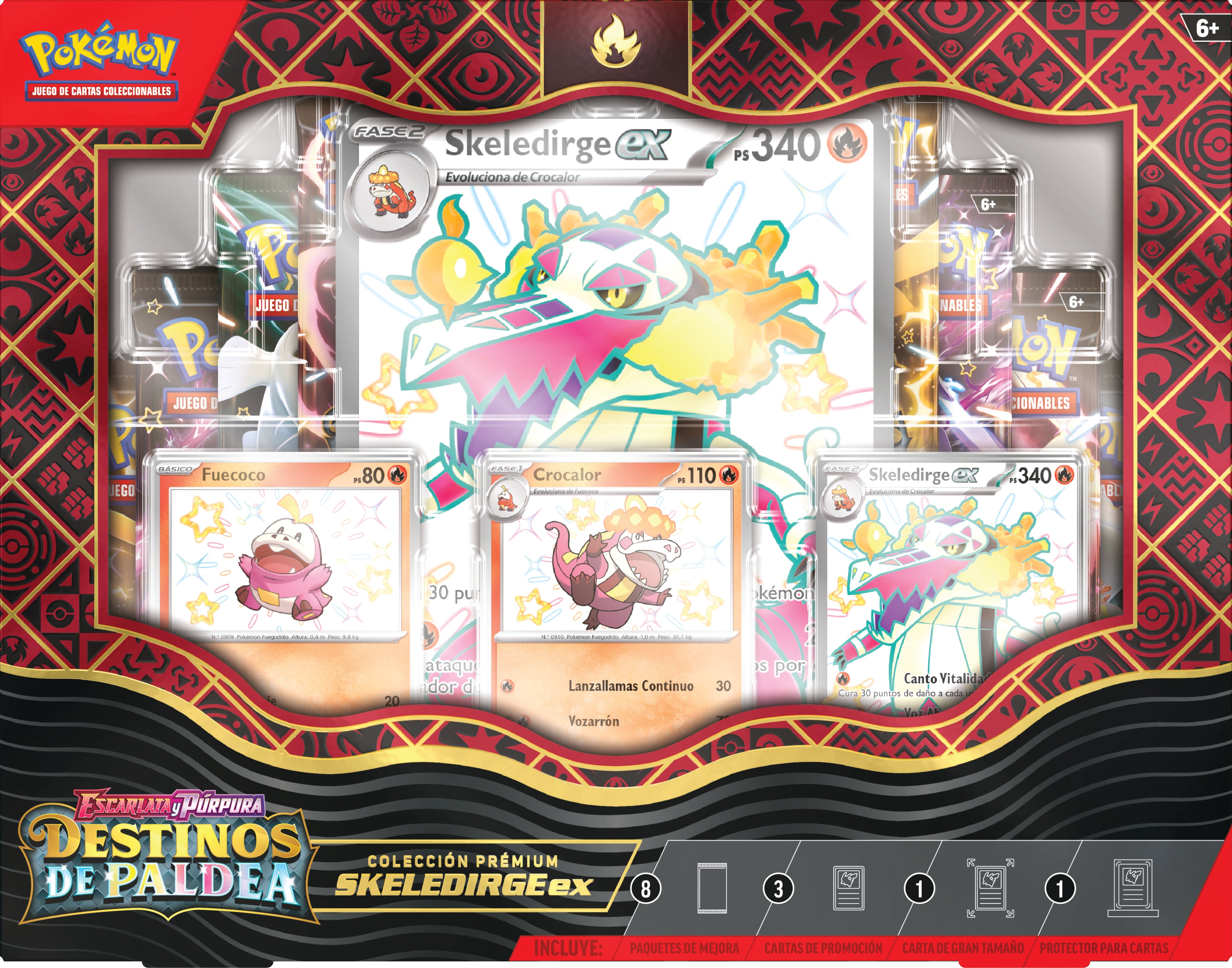 Pokemon TCG: Scarlet & Violet: Paldean Fates - Skeledirge Ex Premium Collection En Ingles