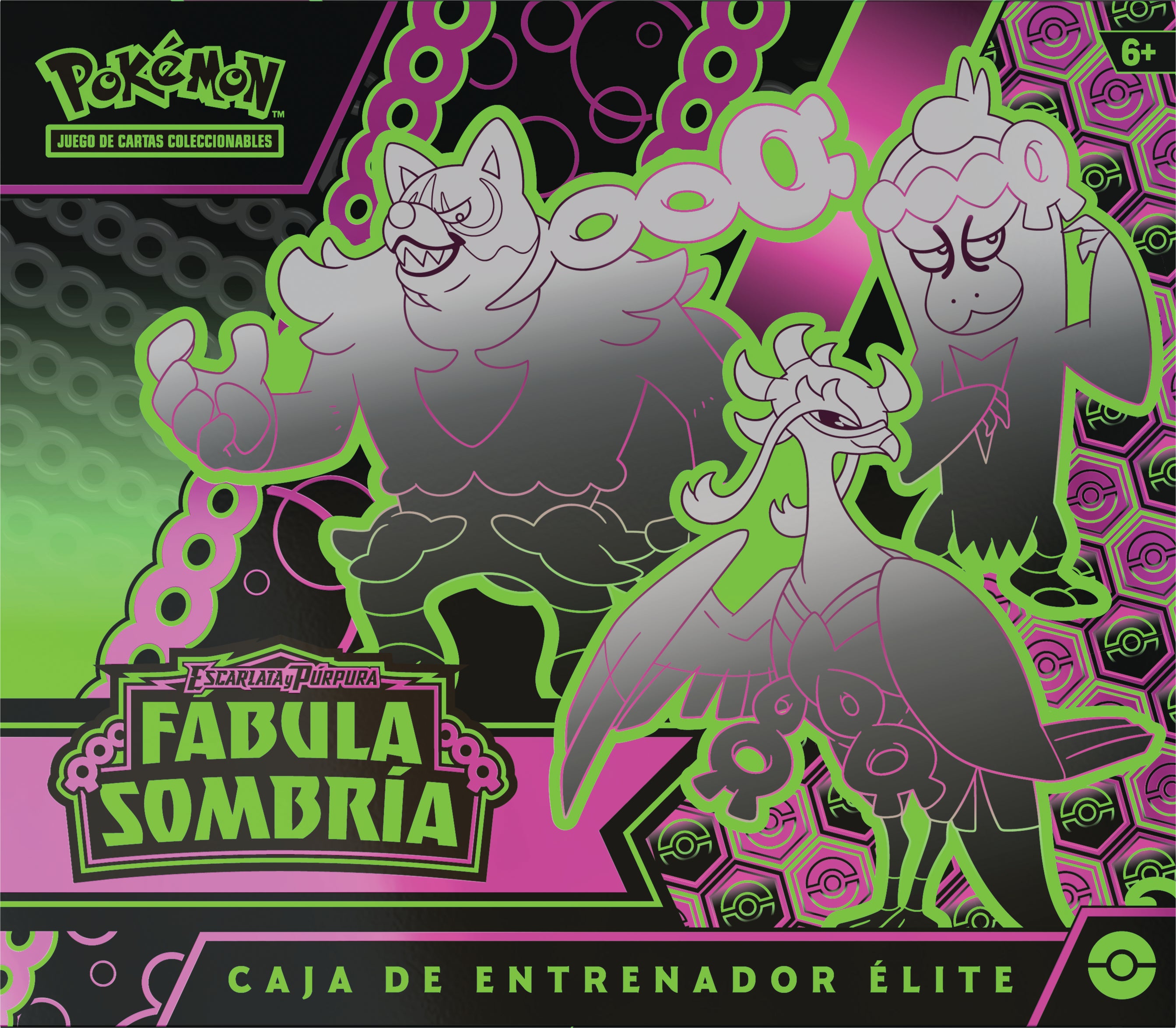 Pokemon TCG Escarlata y Purpura: Fabula Sombria - Elite Trainer Box Okidogi, Munkidori y Fezandipiti En Español