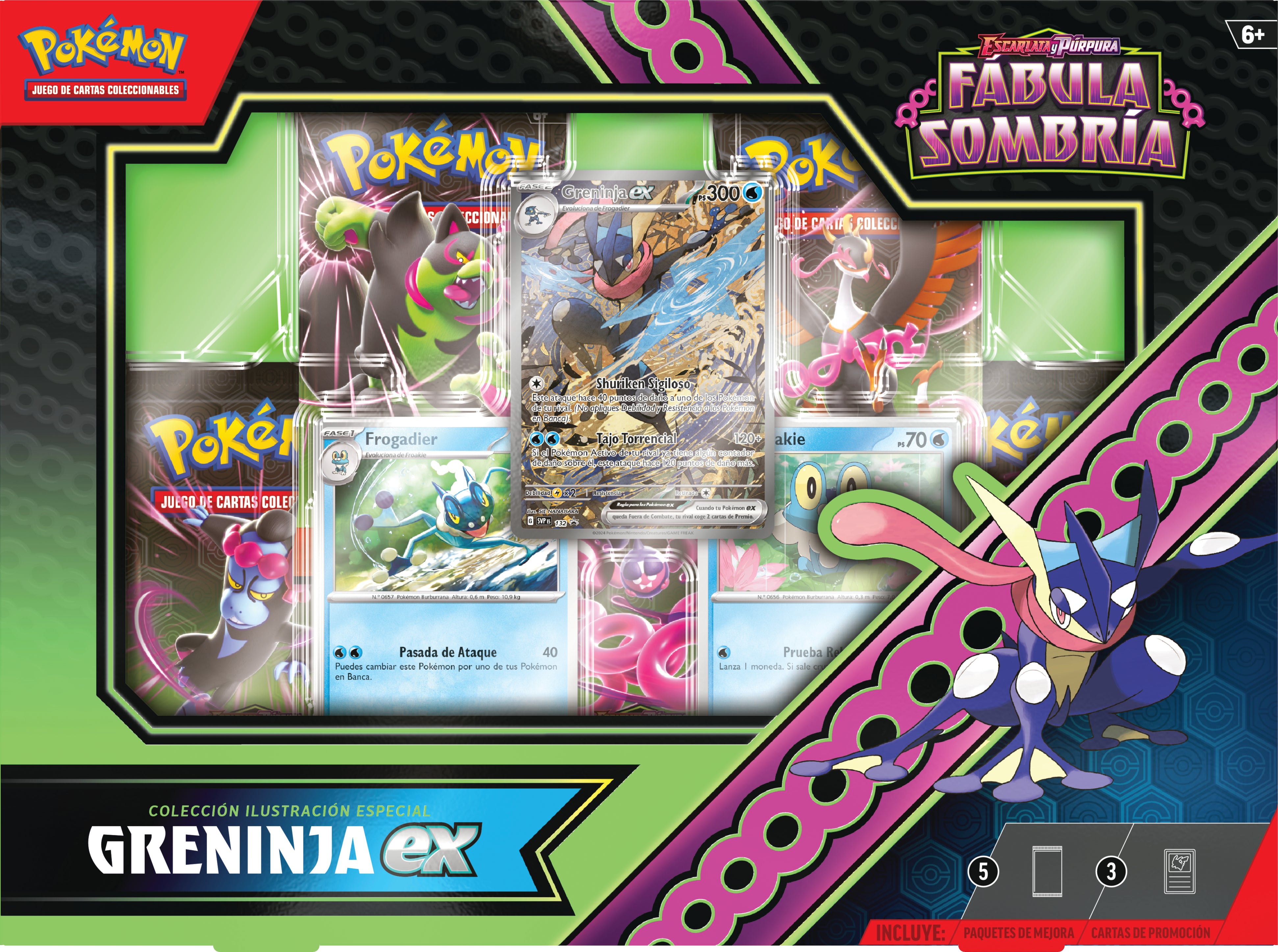 Pokemon TCG Scarlet & Violet: Shrouded Fable - Kingdra Ex o Greninja Ex Special Collection En Ingles Surtido