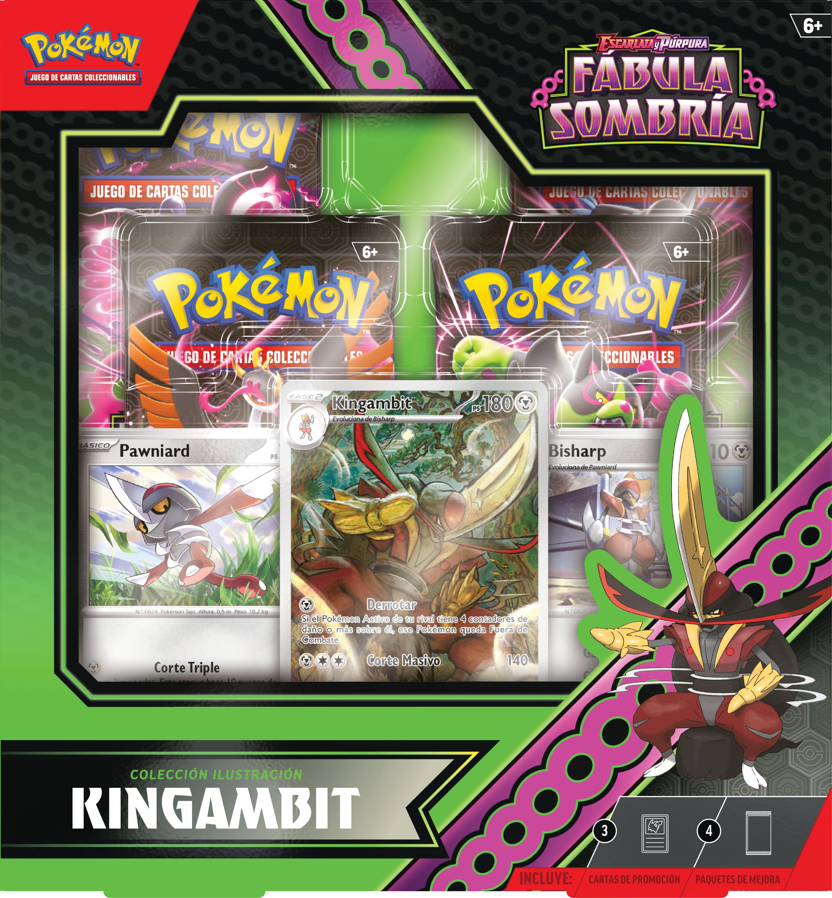 Pokemon TCG Escarlata y Purpura: Fabula Sombria - Kingambit Illustration Collection En Español