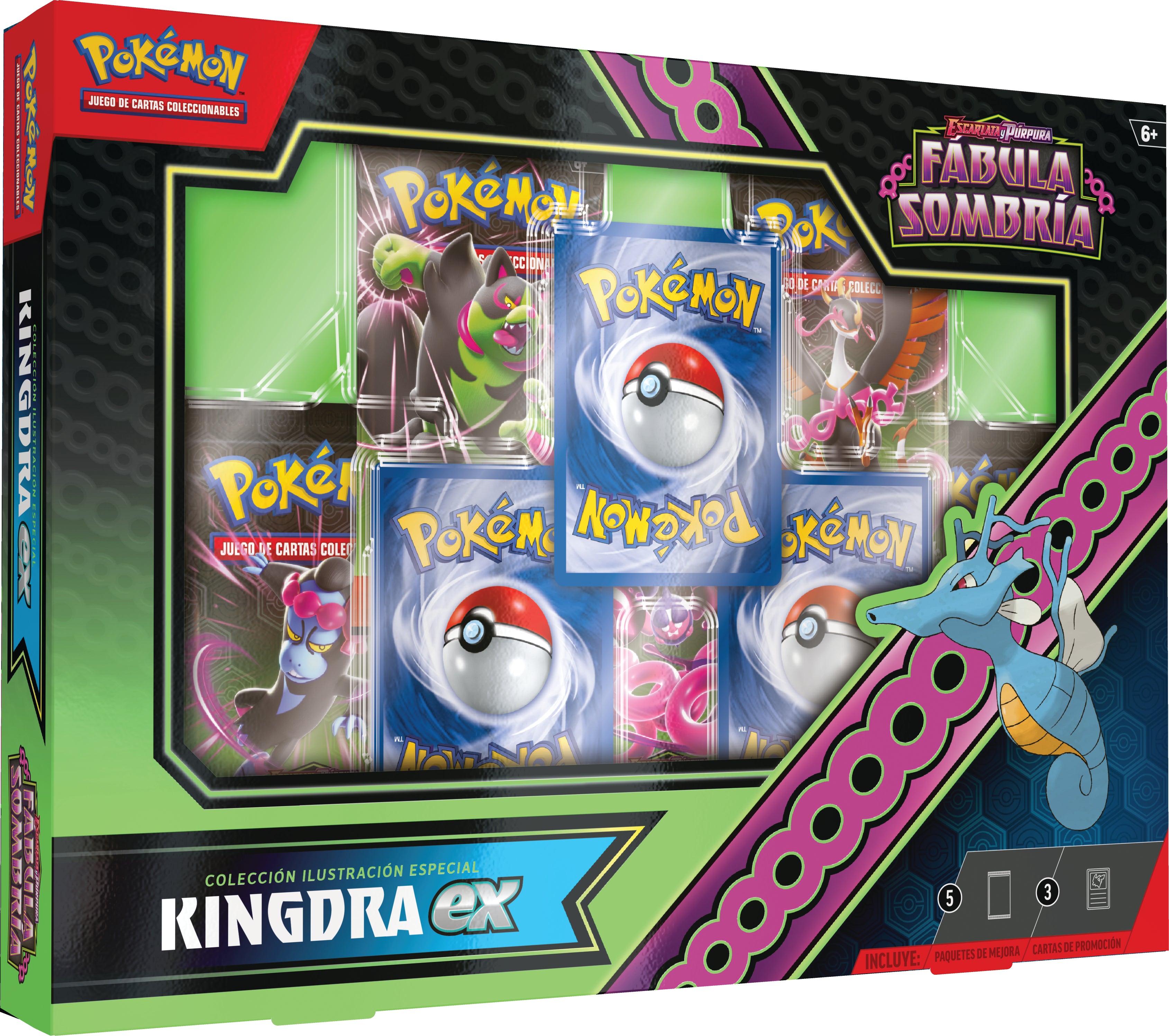 Pokemon TCG Scarlet & Violet: Shrouded Fable - Kingdra Ex o Greninja Ex Special Collection En Ingles Surtido