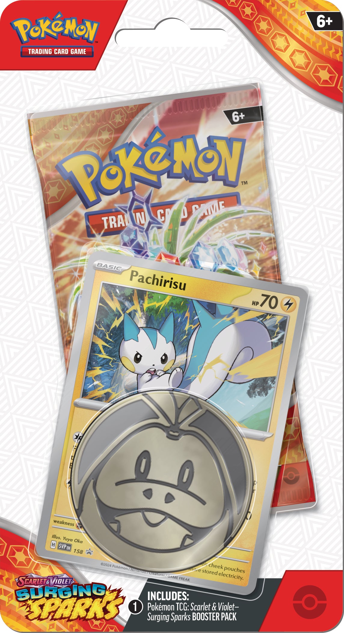 Pokemon TCG: Scarlet & Violet - Surging Sparks - Checklane Blister Pachirisu o Wooper En Ingles