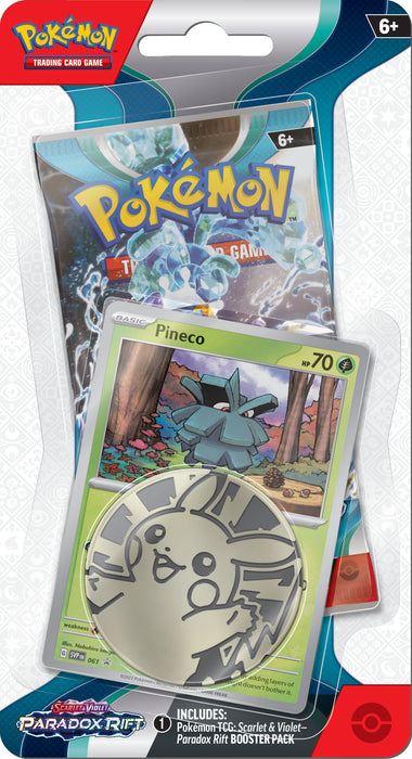 Pokemon TCG Scarlet & Violet: Paradox Rift - Checklane Blister Pineco - Sinistea en Ingles