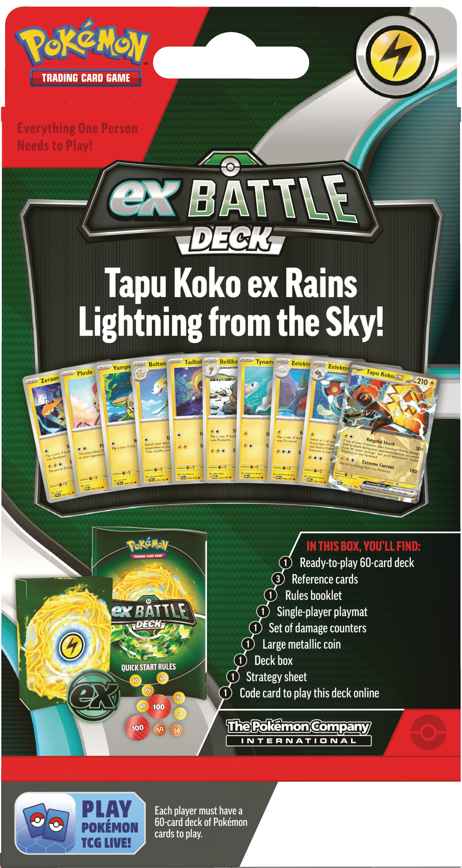 Pokemon TCG: Tapu Koko ex o Iron Leaves ex Battle Deck En Ingles Surtido