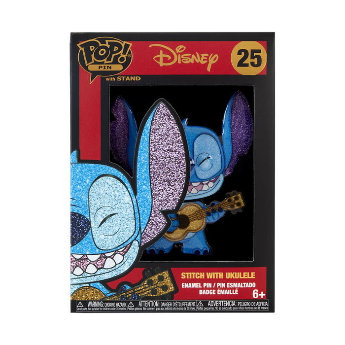 Funko Pop Pin: Disney Lilo y Stitch - Stitch Con Ukelele Pin Esmaltado