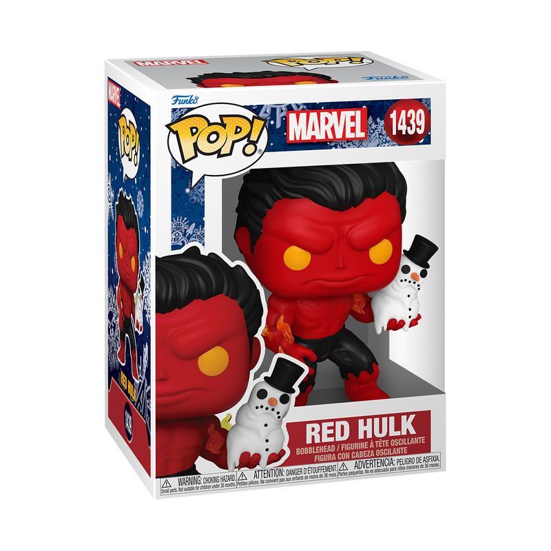 Funko Pop Marvel: Holiday - Red Hulk Con MuÃ±eco De Nieve