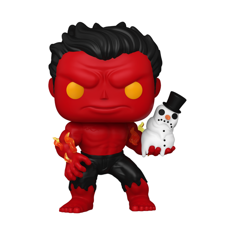 Funko Pop Marvel: Holiday - Red Hulk Con MuÃ±eco De Nieve