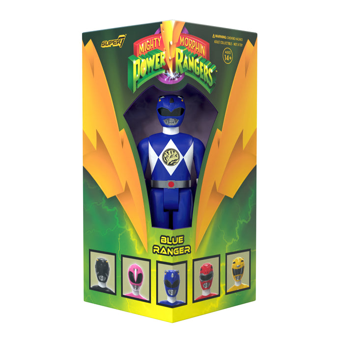 Super7 ReAction: Mighty Morphin Power Rangers - Blue Ranger Triangle Box Exclusivo SDCC 2023