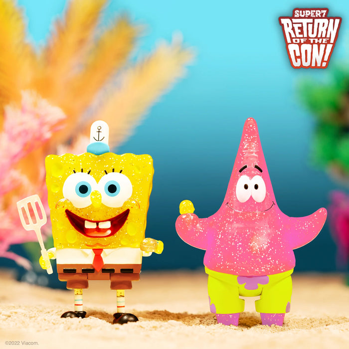 Super7 ReAction: Bob Esponja - Bob Esponja y Patricio 2 Pack SDCC 2022 Exclusivo Liverpool