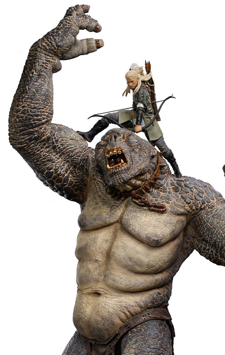 IRON Studios: The Lord Of The Rings - Cave Troll y Legolas Deluxe Escala De Arte 1/10