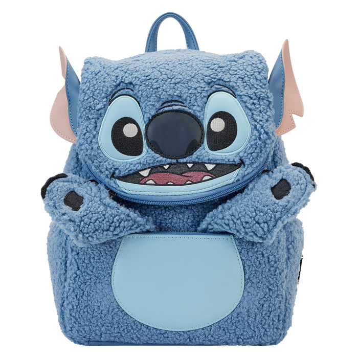 Loungefly X Disney: Lilo y Stitch - Stitch Plush Sherpa Cosplay Mini Mochila