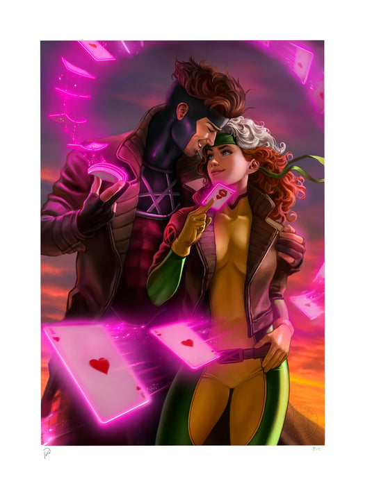 Sideshow Art Print: Marvel X Men - Rogue y Gambito Litografia