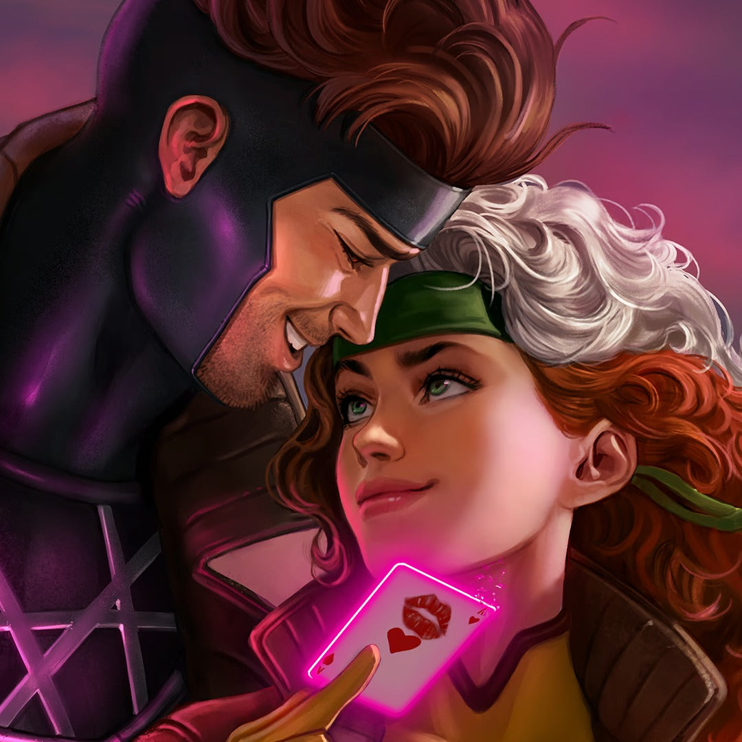 Sideshow Art Print: Marvel X Men - Rogue y Gambito Litografia