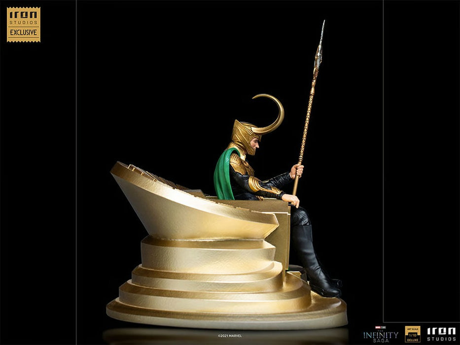 IRON Studios: Marvel The Infinity Saga - Loki en Trono Deluxe Escala de Arte 1/10 Exclusivo SDCC 2022