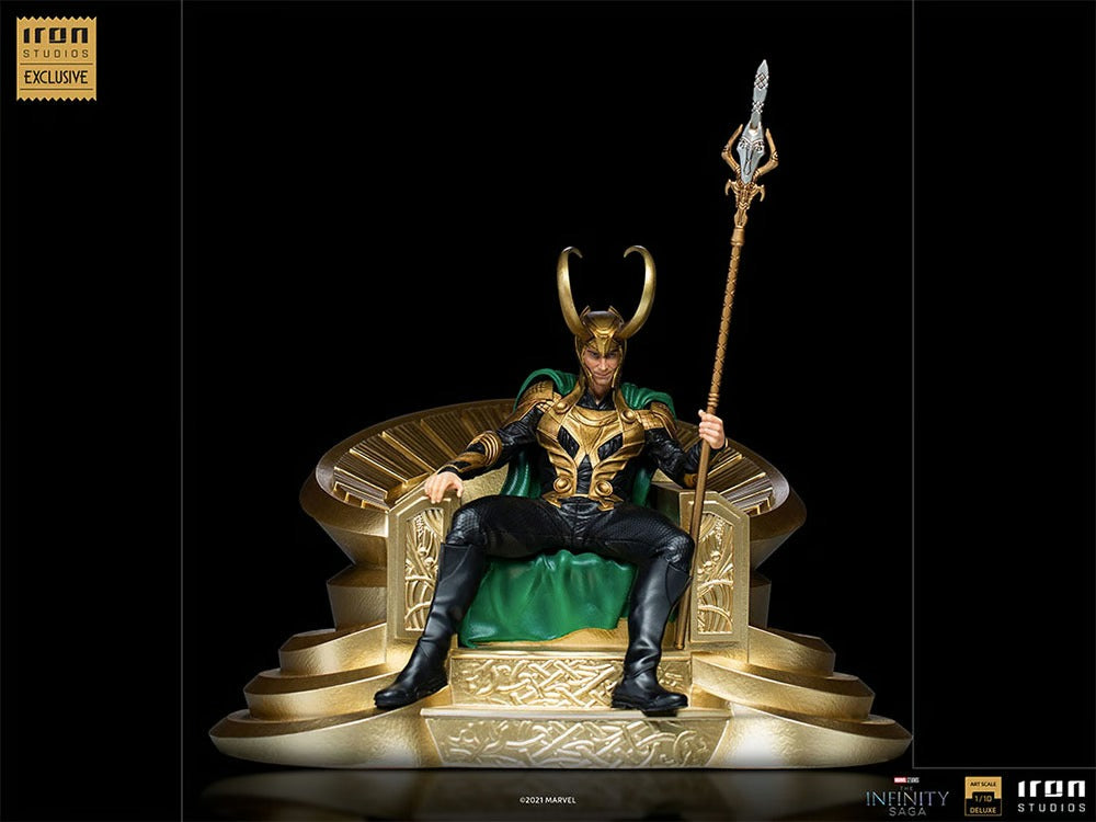 IRON Studios: Marvel The Infinity Saga - Loki en Trono Deluxe Escala de Arte 1/10 Exclusivo SDCC 2022