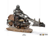 IRON Studios: Star Wars The Mandalorian - The Mandalorian en Speederbike Deluxe Escala de Arte 1/10