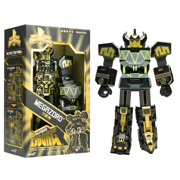 Super7 Super Cyborg: Power Rangers Mighty Morphin - Megazord Negro con Dorado