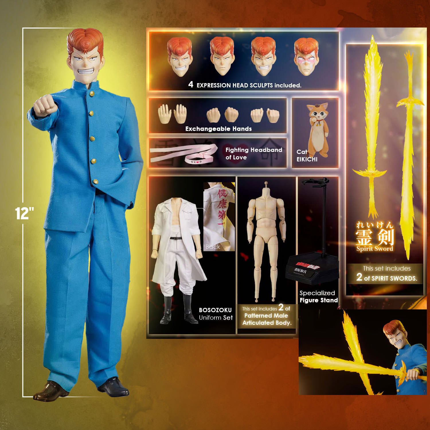 Asmus Collectible Toys: YuYu Hakusho - Kazuma Kuwabara Deluxe Escala 1/6