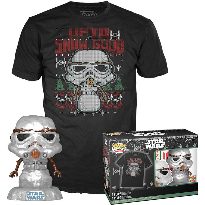 Funko Pop & Tee: Star Wars Holiday - Playera Extra Grande Con Stormtrooper Metalico