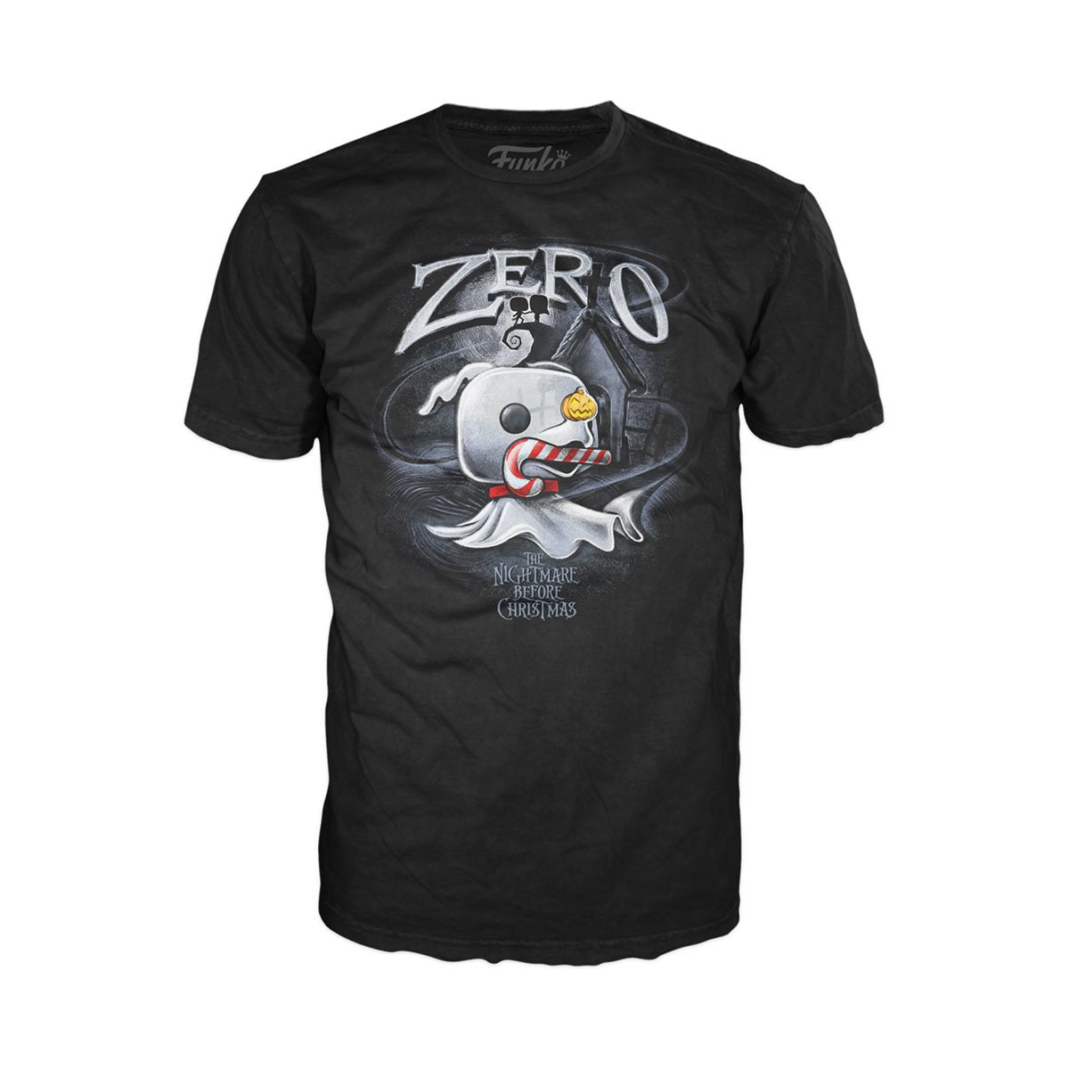 Funko Boxed Tee: Disney Mundo De Jack - Playera Mediana De Zero Con Baston