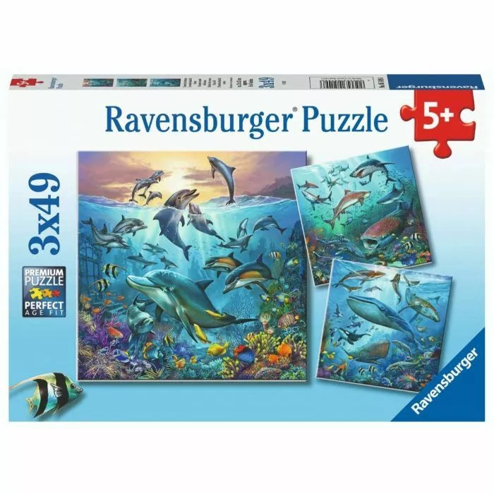 Ravensburger Rompecabezas: El mundo animal del oceano 3 Pack 49 piezas