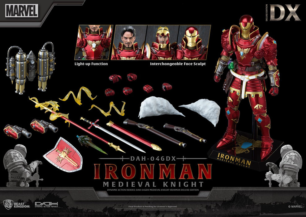 Beast Kingdom Dynamic Action Heroes: Marvel - Iron Man Caballero Medieval Deluxe DAH-046DX