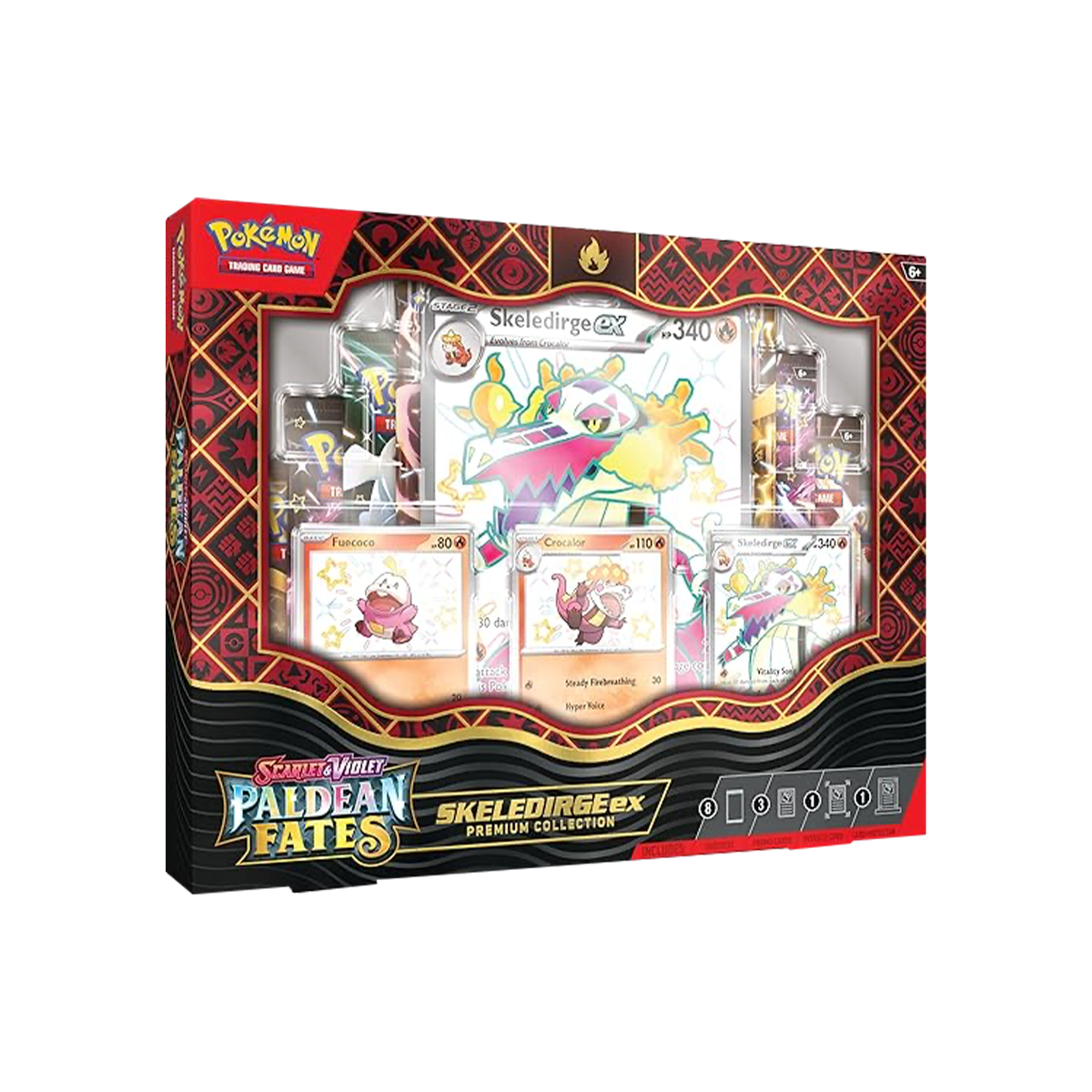 Pokemon TCG: Scarlet & Violet: Paldean Fates - Skeledirge Ex Premium Collection En Ingles