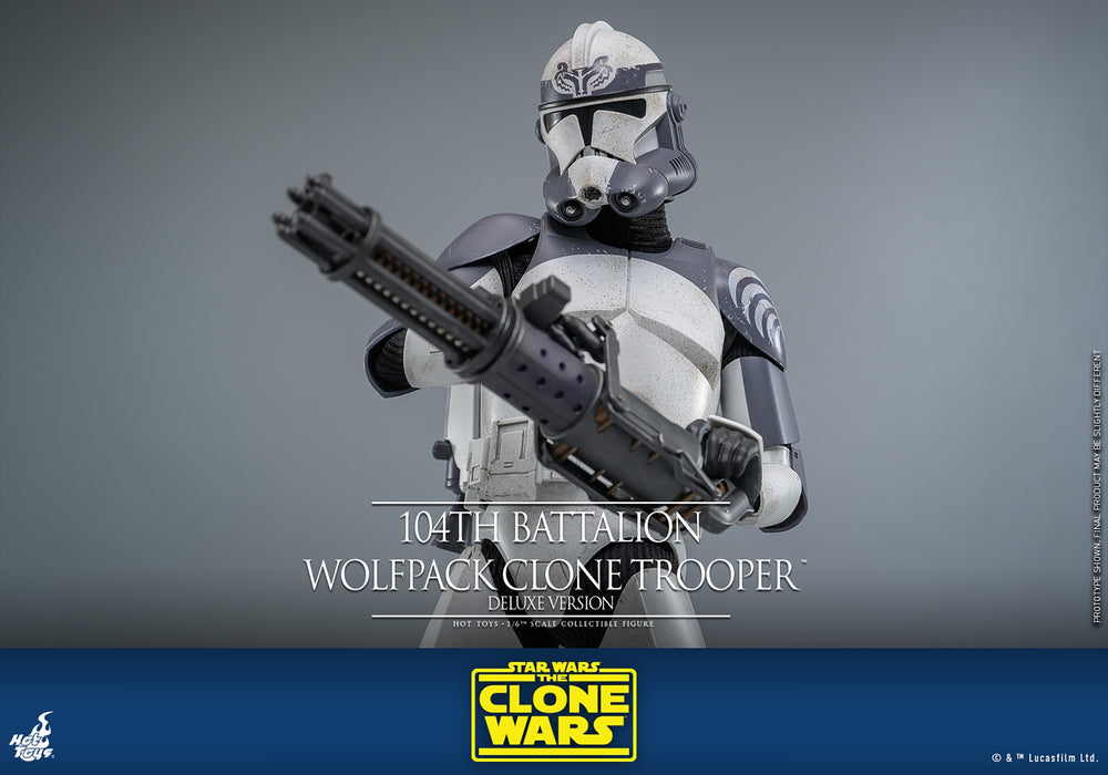 Hot Toys Movie Masterpiece Series: Star Wars Clone Trooper 104 Batallon - Soldado Wolfpack Deluxe Escala 1/6