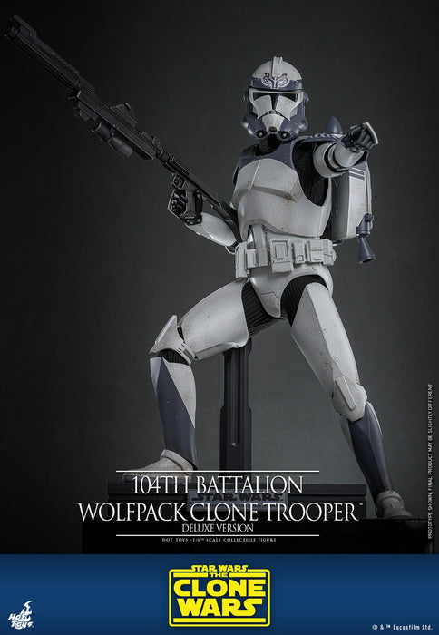 Hot Toys Movie Masterpiece Series: Star Wars Clone Trooper 104 Batallon - Soldado Wolfpack Deluxe Escala 1/6