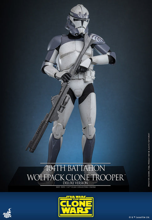 Hot Toys Movie Masterpiece Series: Star Wars Clone Trooper 104 Batallon - Soldado Wolfpack Deluxe Escala 1/6