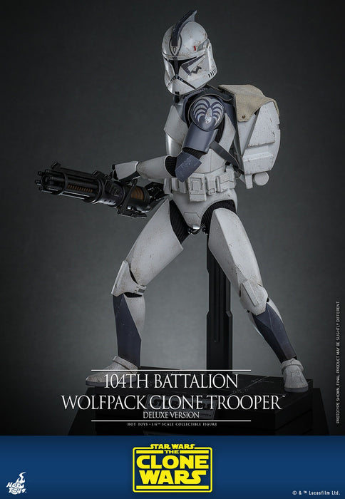 Hot Toys Movie Masterpiece Series: Star Wars Clone Trooper 104 Batallon - Soldado Wolfpack Deluxe Escala 1/6