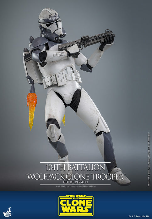 Hot Toys Movie Masterpiece Series: Star Wars Clone Trooper 104 Batallon - Soldado Wolfpack Deluxe Escala 1/6