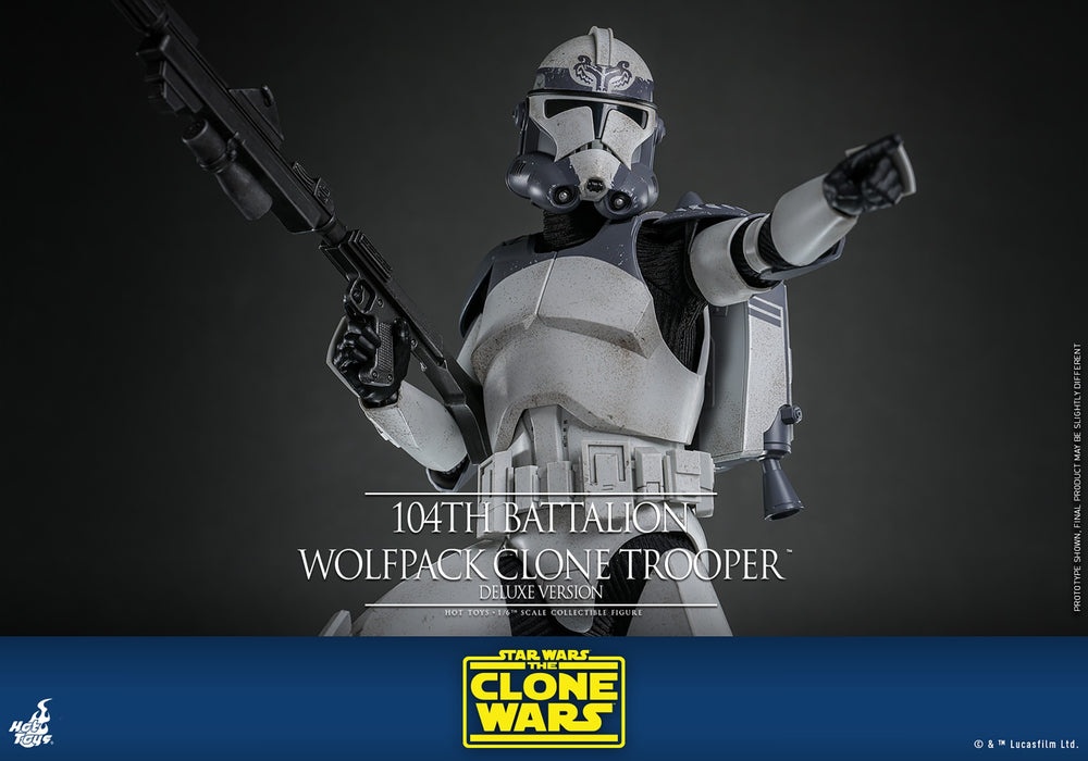 Hot Toys Movie Masterpiece Series: Star Wars Clone Trooper 104 Batallon - Soldado Wolfpack Deluxe Escala 1/6