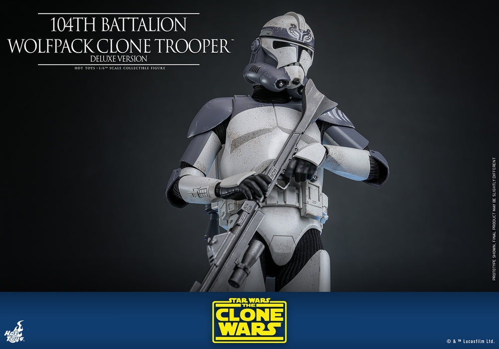 Hot Toys Movie Masterpiece Series: Star Wars Clone Trooper 104 Batallon - Soldado Wolfpack Deluxe Escala 1/6