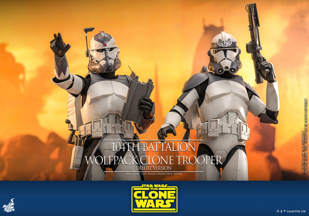 Hot Toys Movie Masterpiece Series: Star Wars Clone Trooper 104 Batallon - Soldado Wolfpack Deluxe Escala 1/6