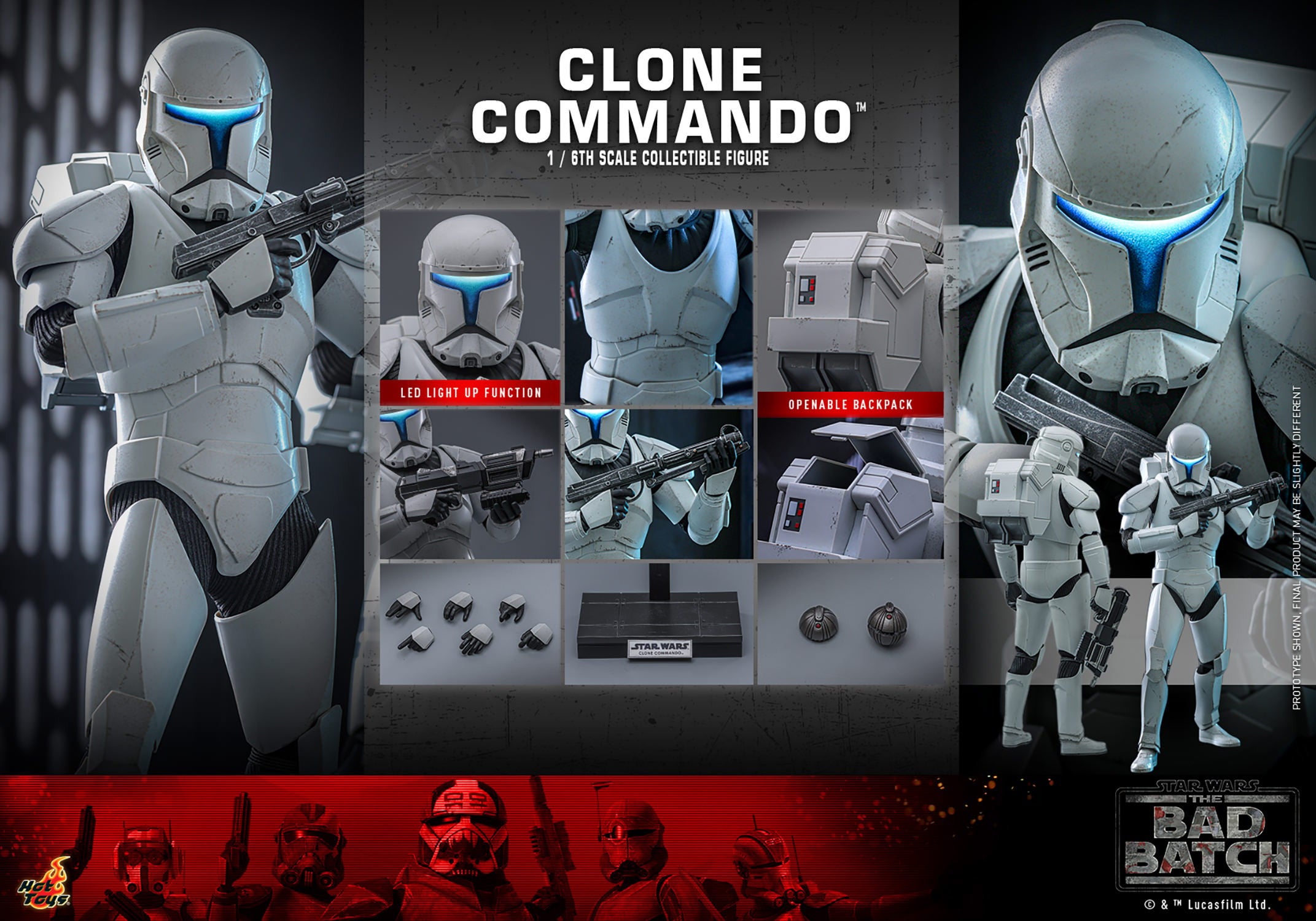 Hot Toys Television Masterpiece Series: Star Wars The Bad Batch - Clone Commando Escala 1/6