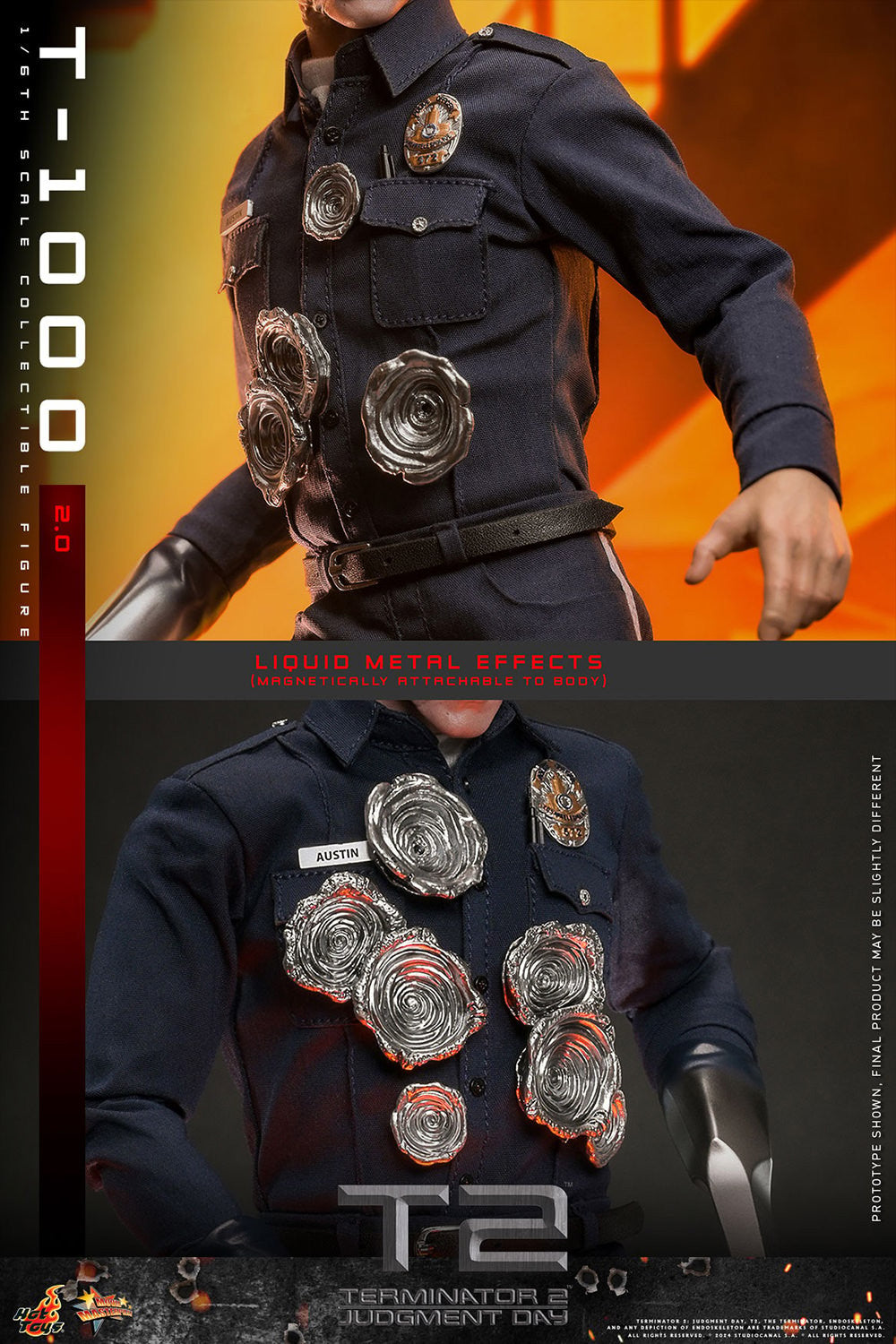 Hot Toys Movie Masterpiece Series: Terminator 2 El Juicio Final - T 1000 Escala 1/6