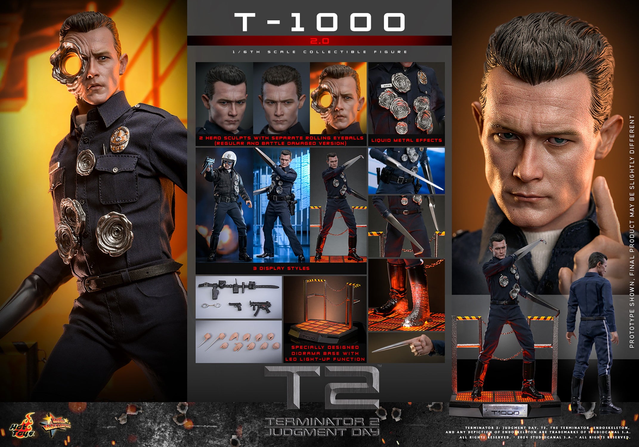 Hot Toys Movie Masterpiece Series: Terminator 2 El Juicio Final - T 1000 Escala 1/6