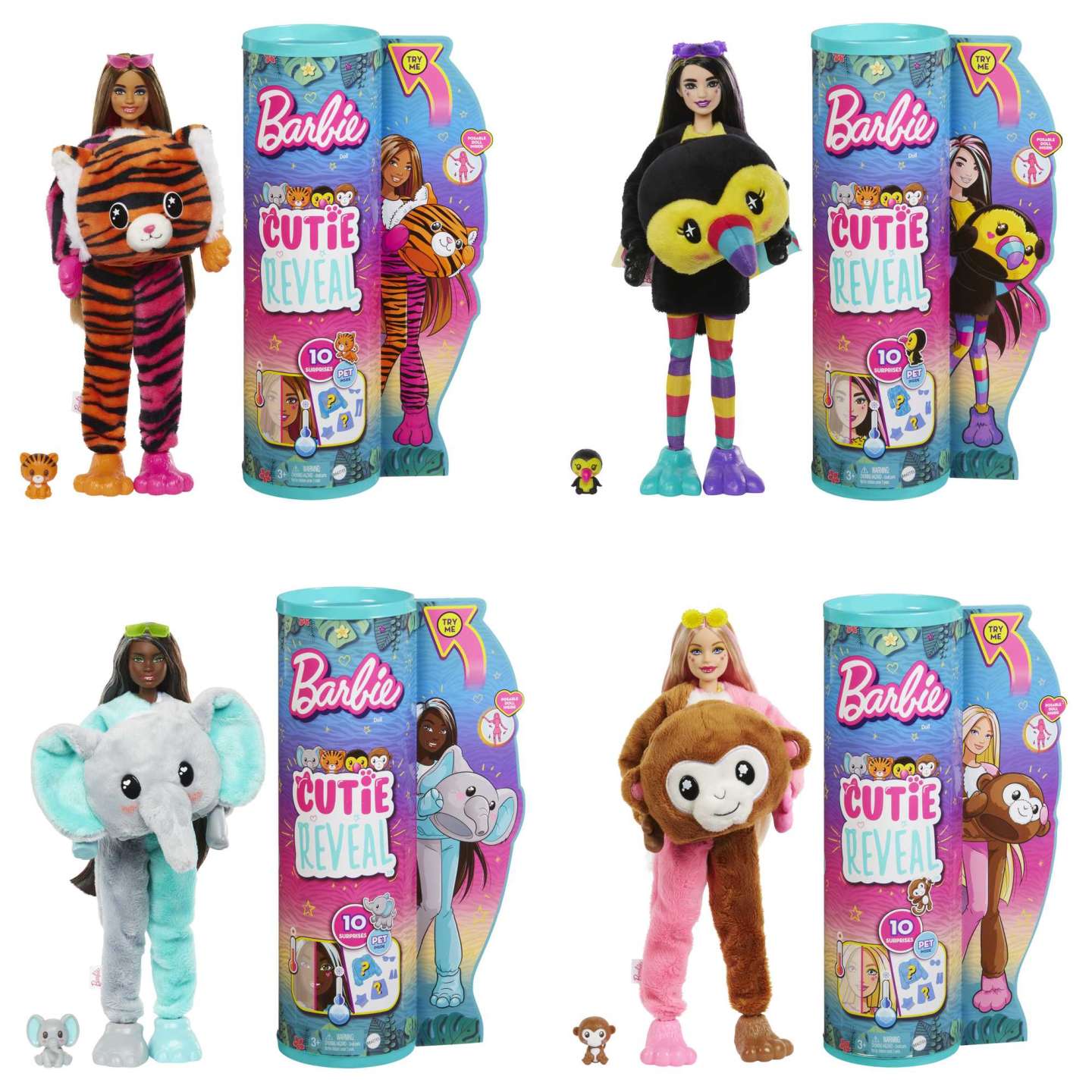 Barbie Cutie Reveal: Animales De La Selva Mu√±eca Sorpresa