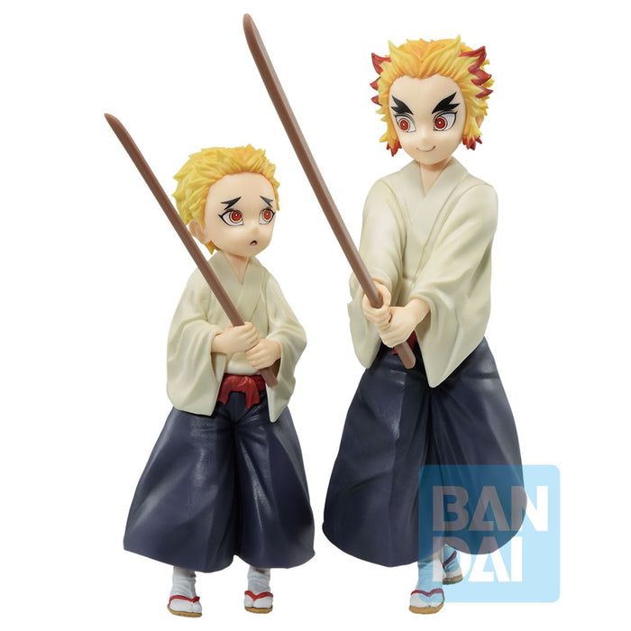 Bandai Tamashii Nations: Demon Slayer Kimetsu No Yaiba - Kyojuro Rengoku y Senjuro Rengoku Estatua Ichibansho Immortal Ties