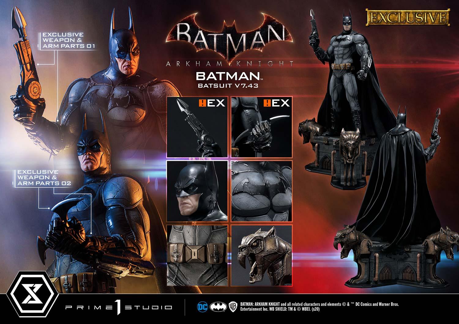 Prime 1 Studios Museum Masterline: Batman Arkham Knight - Batman Batsuit V7.43 Ex Version Escala 1/3