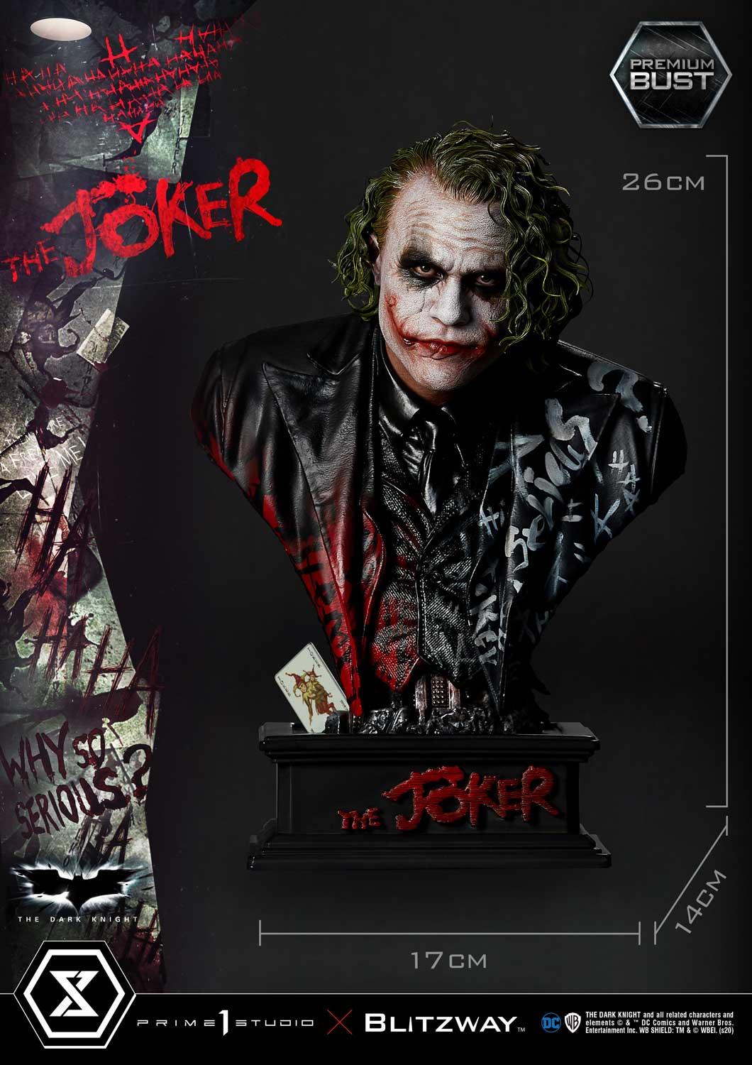 Prime 1 Studios Premium Bust: Batman The Dark Knight - Joker Escala 1/3