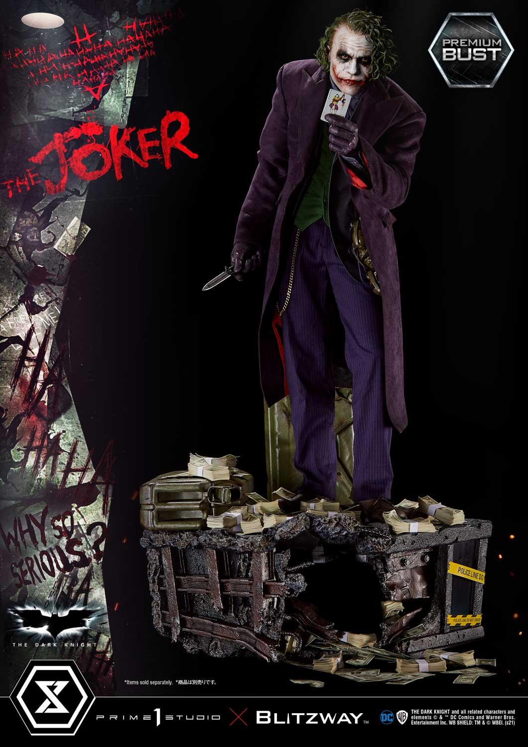 Prime 1 Studios Premium Bust: Batman The Dark Knight - Joker Escala 1/3