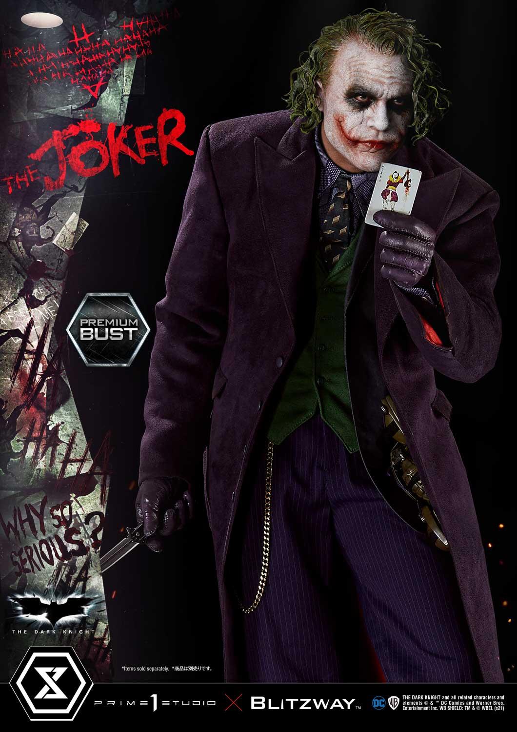 Prime 1 Studios Premium Bust: Batman The Dark Knight - Joker Escala 1/3