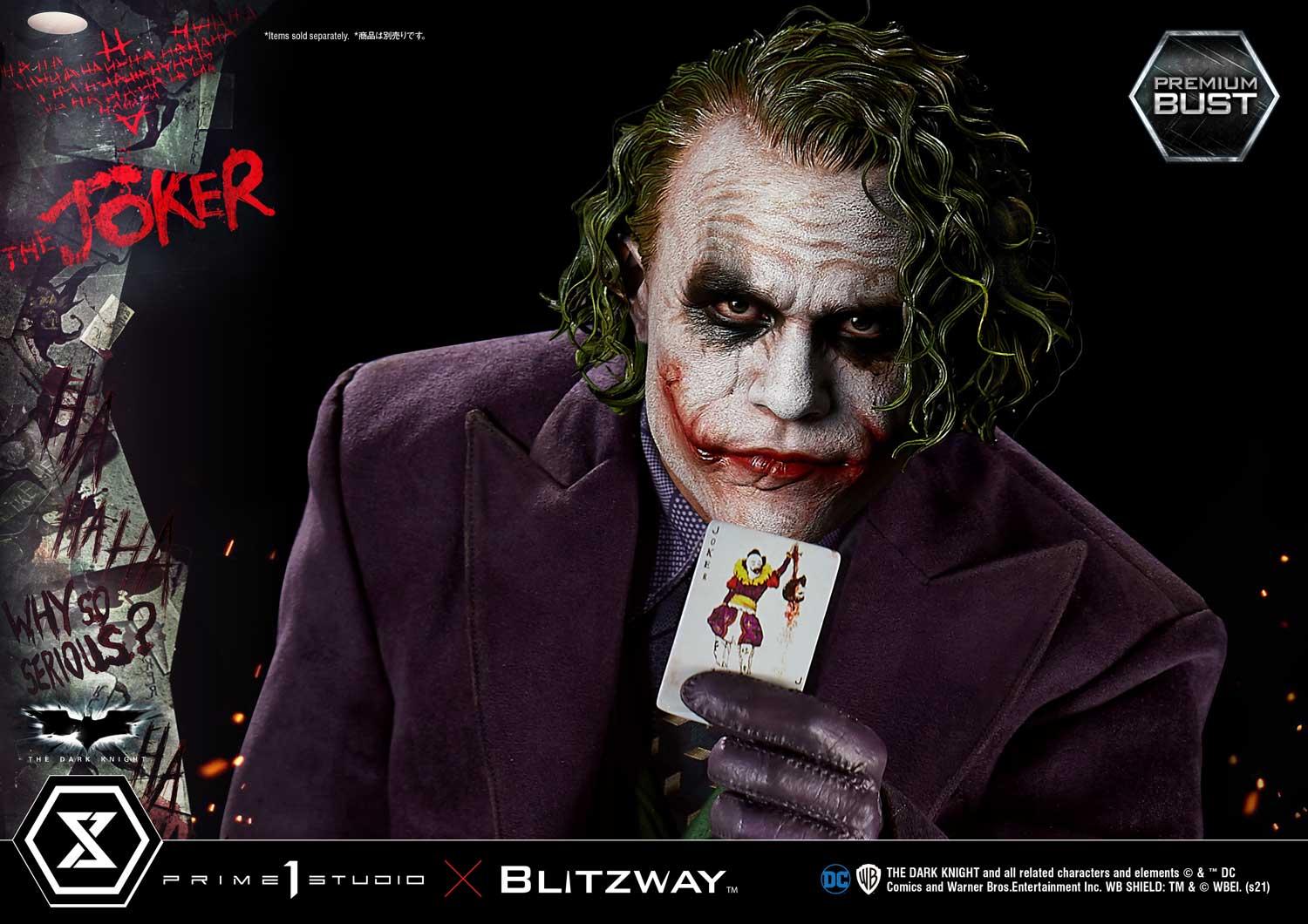 Prime 1 Studios Premium Bust: Batman The Dark Knight - Joker Escala 1/3