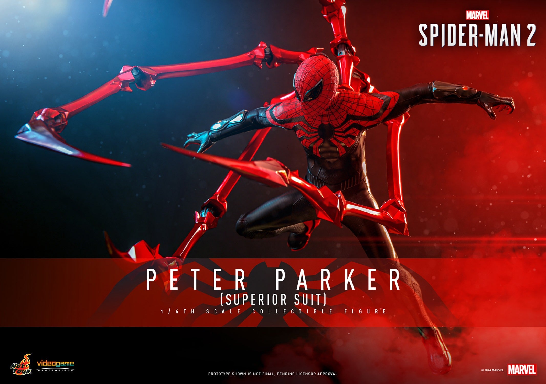 Hot Toys Video Game Masterpiece Series: Marvel Spiderman 2 - Peter Parker Traje Superior Escala 1/ 6