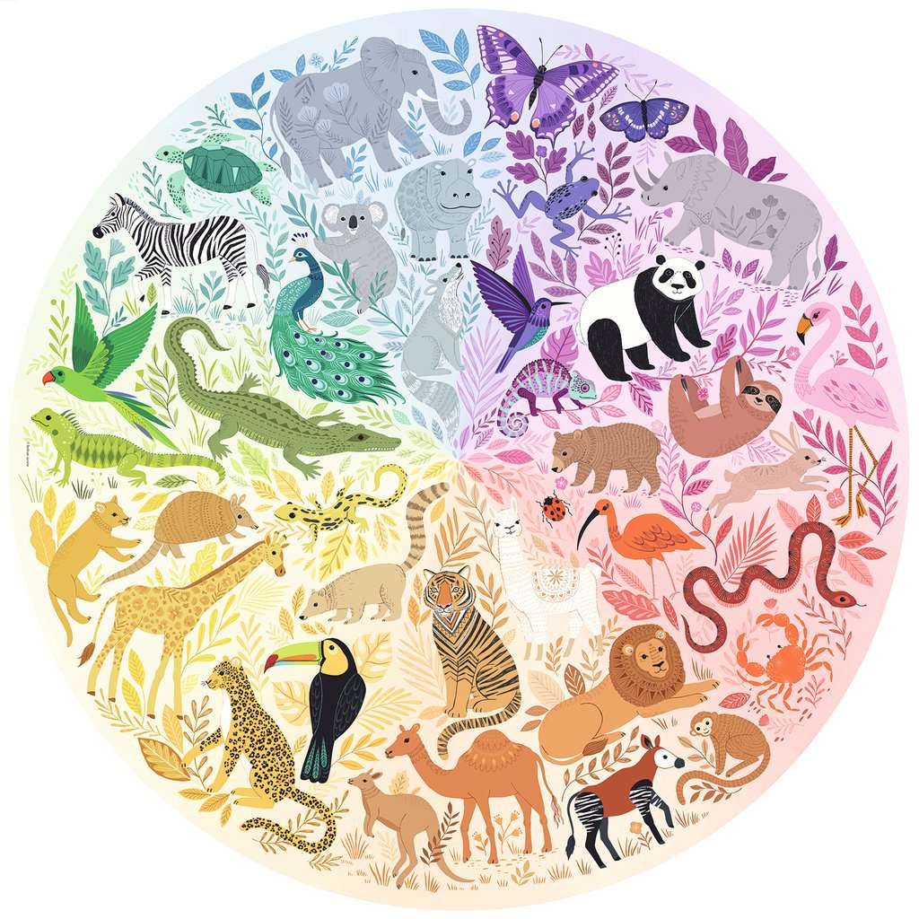 Ravensburger Rompecabezas Adultos: Redondo Colores Animales 500 piezas