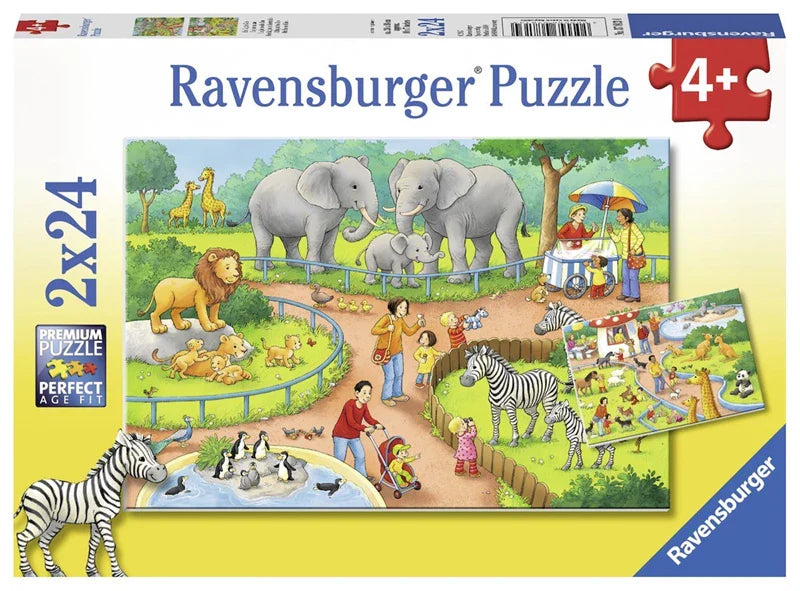 Ravensburger Rompecabezas: Un d‚Äö√†√∂¬¨¬Æa el zoo 2 Pack 24 piezas